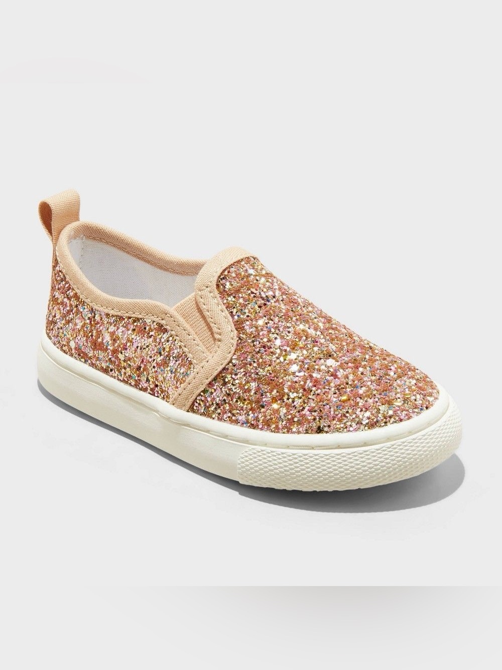 Cat & Jack Glitter Slip-On Sneakers - Rose Gold Sz 6 NWT